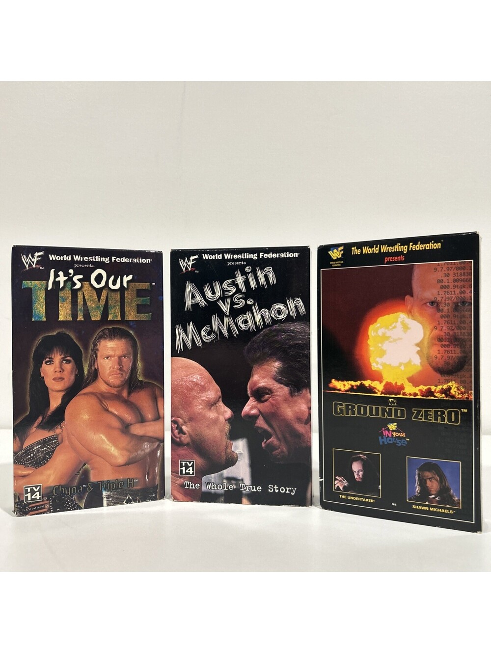 Vintage WWF Attitude Era VHS Lot of 3 Wrestling It’s Our Time Ground Zero